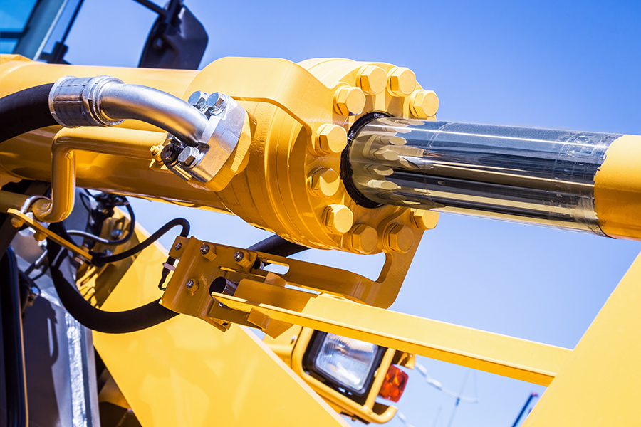 hydraulic system of tractor or excavator and other construction machinery. parts and details of construction and repair equipment